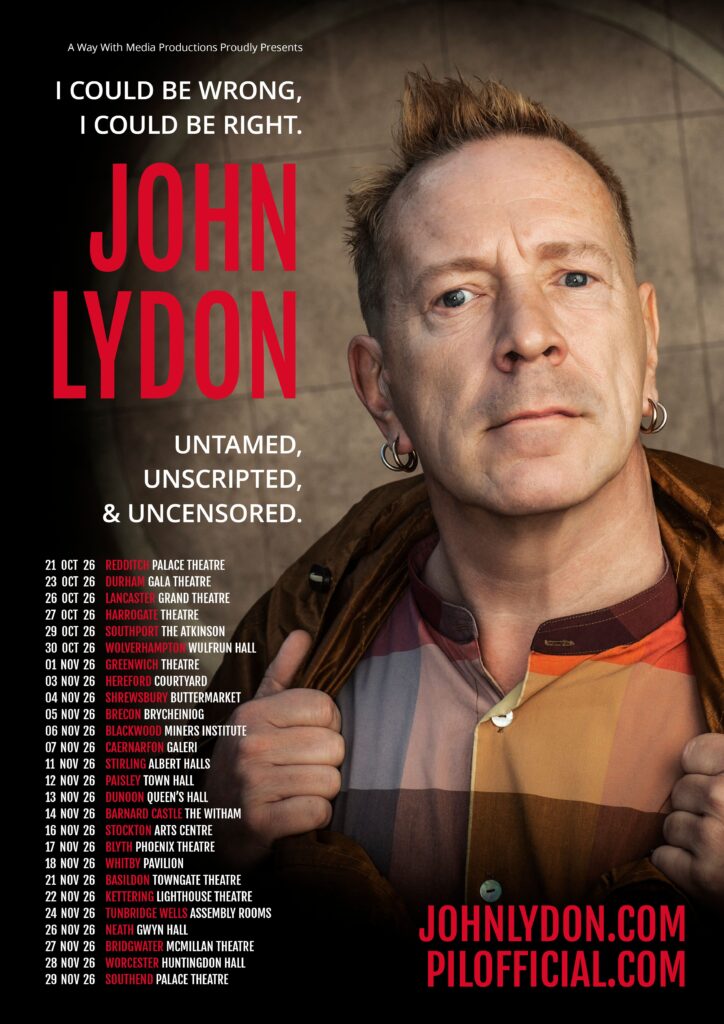 John Lydon - Winter 2026 Talk Show dates